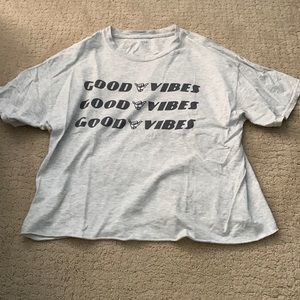 Brandy Melville Cropped “Good Vibes” T-shirt